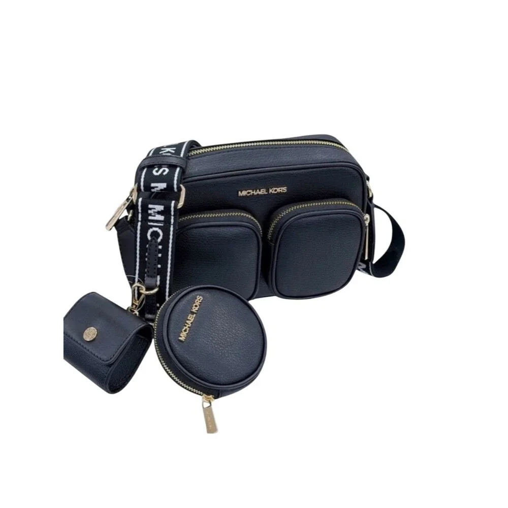 Michael Kors Black Crossbody Bag Gold Adjustable